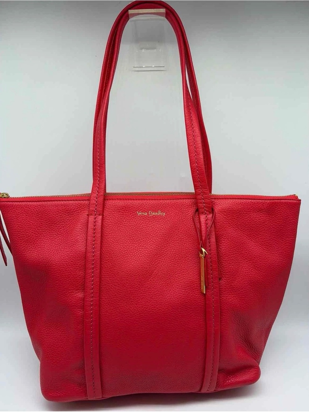 Vera Bradley Red Pebbled Leather Tote